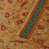 Sanskriti Vintage Yellow Sarees Pure Georgette Silk Hand Beaded Sari 6yrd Fabric