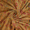 Sanskriti Vintage Yellow Sarees Pure Georgette Silk Hand Beaded Sari 6yrd Fabric