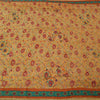 Sanskriti Vintage Yellow Sarees Pure Georgette Silk Hand Beaded Sari 6yrd Fabric