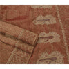 Sanskrit Vintage Dark Red Saree Tissue Hand Beaded Woven Craft Fabric Sari Zari
