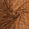 Sanskriti Vintage Indian Brown Sarees Pure Silk Hand Embroidered Sari 5yd Fabric