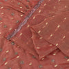 Sanskriti Vintage Sari Organza Dark Red Sarees Hand Bead Woven 5Yd Craft Fabric Assorted Scraps, Upcycled Remnant Fabric