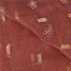 Sanskriti Vintage Sari Organza Dark Red Sarees Hand Bead Woven 5Yd Craft Fabric Assorted Scraps, Upcycled Remnant Fabric