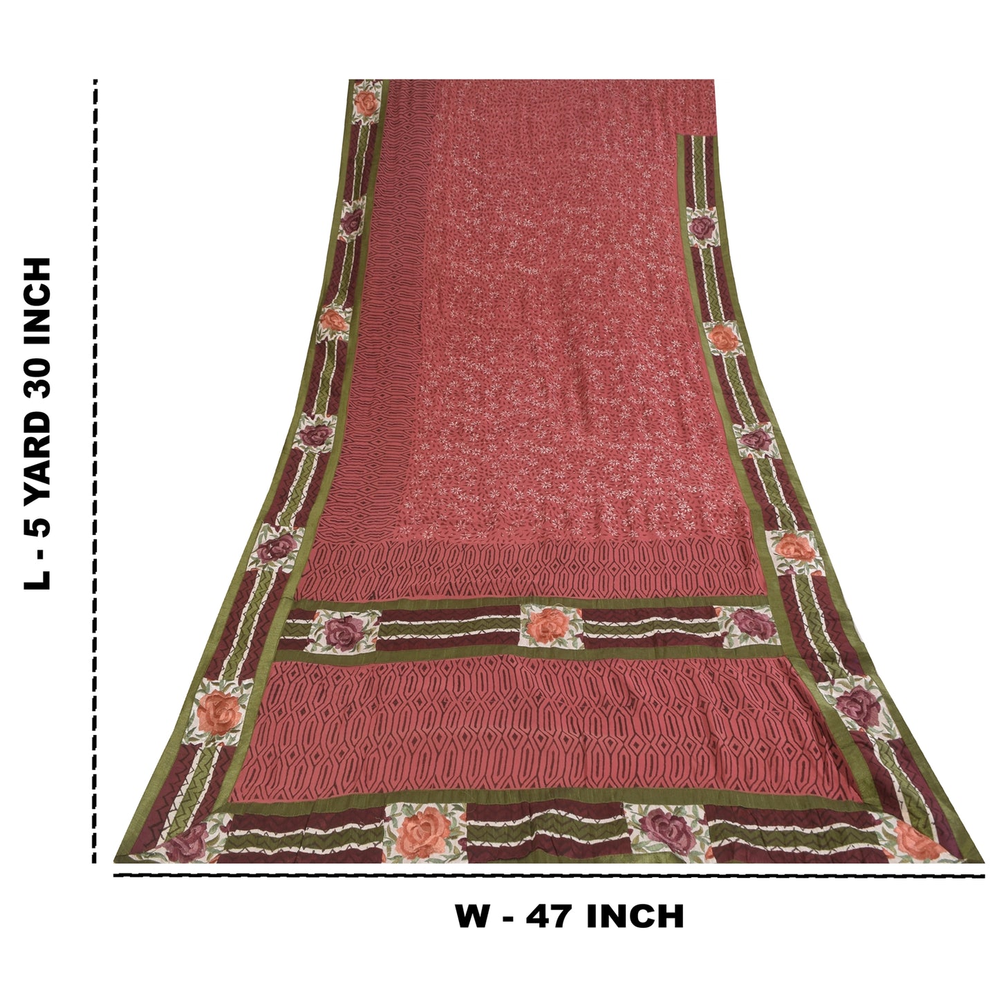 Sanskriti Vintage Sarees Pure Georgette Hand Printed Fabric Premium Ethnic Sari