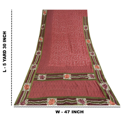 Sanskriti Vintage Sarees Pure Georgette Hand Printed Fabric Premium Ethnic Sari