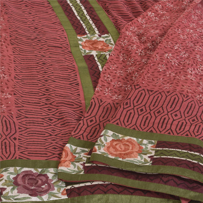 Sanskriti Vintage Sarees Pure Georgette Hand Printed Fabric Premium Ethnic Sari