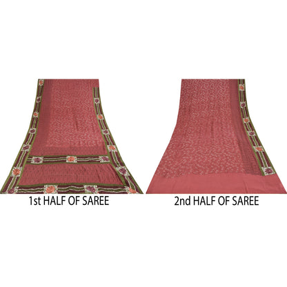 Sanskriti Vintage Sarees Pure Georgette Hand Printed Fabric Premium Ethnic Sari