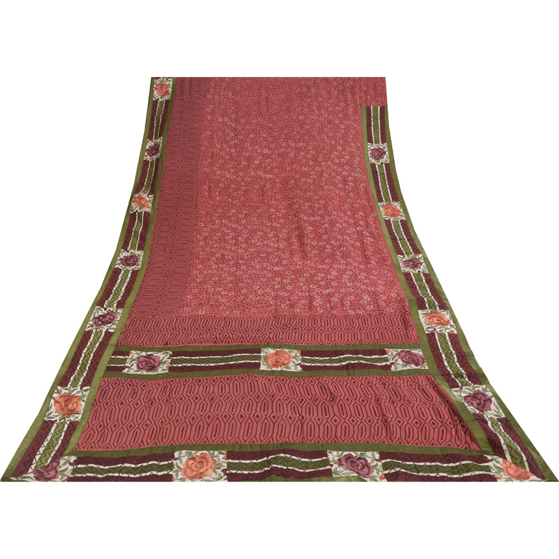 Sanskriti Vintage Sarees Pure Georgette Hand Printed Fabric Premium Ethnic Sari