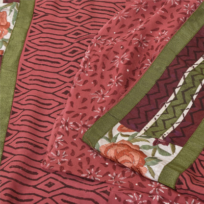 Sanskriti Vintage Sarees Pure Georgette Hand Printed Fabric Premium Ethnic Sari