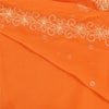 Sanskriti Vintage Orange Saree Pure Georgette Silk Hand Beaded Sustainable Fabric Sari