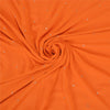 Sanskriti Vintage Orange Saree Pure Georgette Silk Hand Beaded Sustainable Fabric Sari