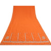 Sanskriti Vintage Orange Saree Pure Georgette Silk Hand Beaded Sustainable Fabric Sari