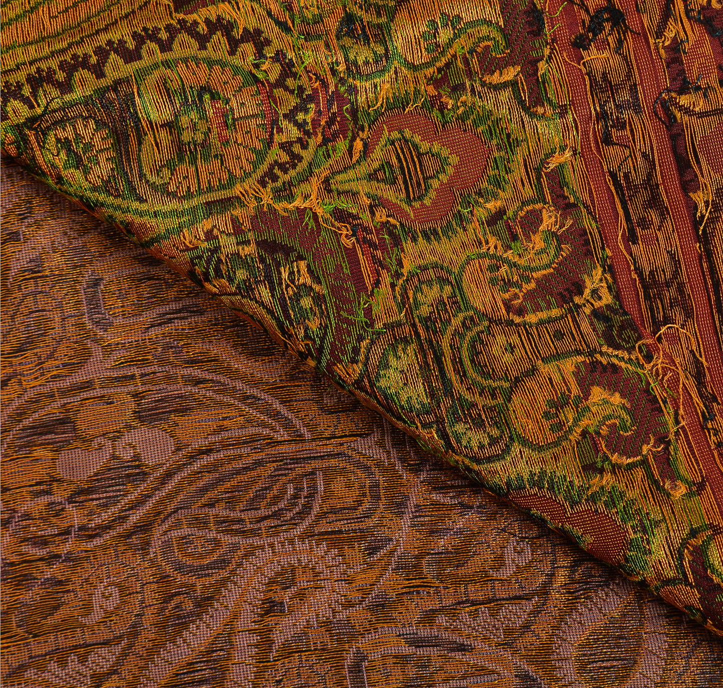 Sanskriti Vintage Indian Saree 100% Pure Organza Silk Woven Purple Sustainable Fabric Cultural Sari