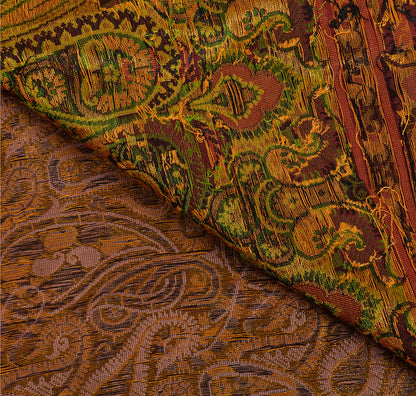 Sanskriti Vintage Indian Saree 100% Pure Organza Silk Woven Purple Sustainable Fabric Cultural Sari