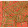 Sanskriti Vintage Red Sarees Pure Georgette Hand Beaded Premium Sari 5yrd Fabric