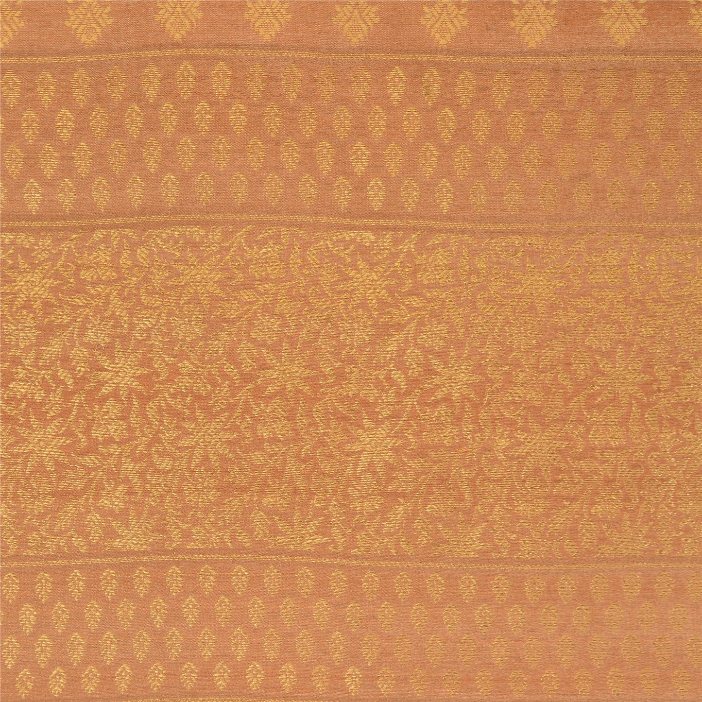 Sanskriti Vintage Brown Sarees Bollywood Pure Silk Woven Sari 5yd Craft Fabric