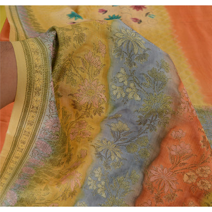 Sanskriti Vintage Indian Sarees Pure Silk Embroidered Woven Premium Sari Fabric