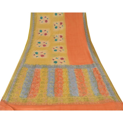 Sanskriti Vintage Indian Sarees Pure Silk Embroidered Woven Premium Sari Fabric