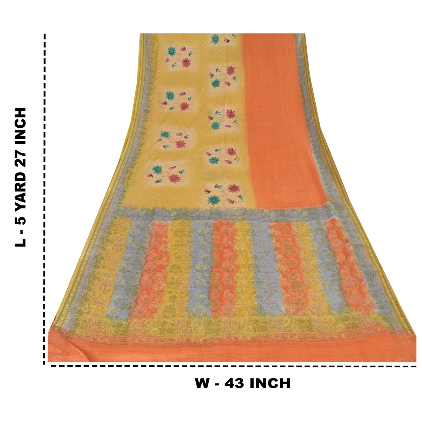 Sanskriti Vintage Indian Sarees Pure Silk Embroidered Woven Premium Sari Fabric