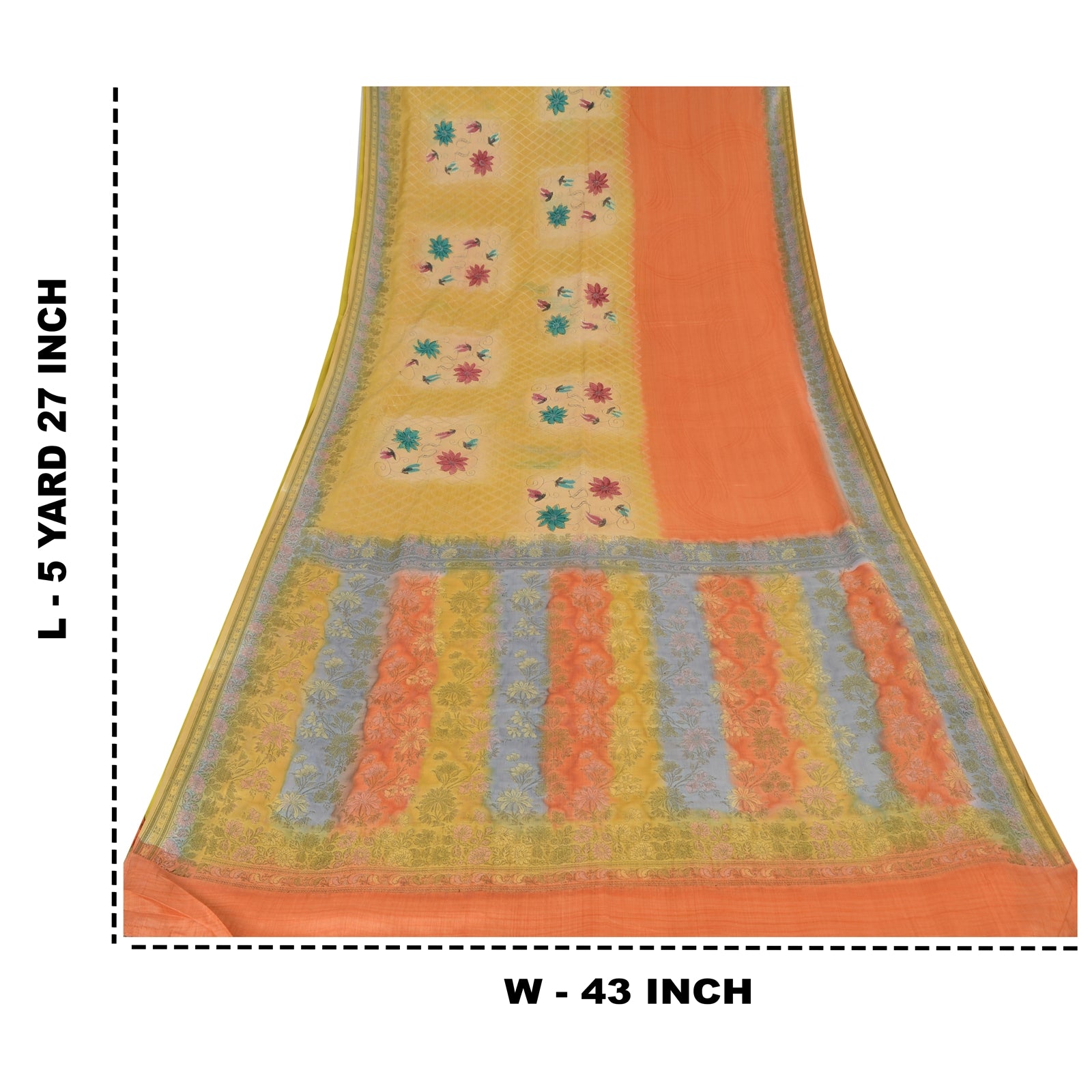 Sanskriti Vintage Indian Sarees Pure Silk Embroidered Woven Premium Sari Fabric