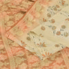 Sanskriti Vintage Peach Sarees Pure Silk Hand Beaded Woven Premium Sari Fabric