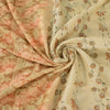 Sanskriti Vintage Peach Sarees Pure Silk Hand Beaded Woven Premium Sari Fabric