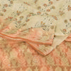 Sanskriti Vintage Peach Sarees Pure Silk Hand Beaded Woven Premium Sari Fabric