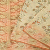 Sanskriti Vintage Peach Sarees Pure Silk Hand Beaded Woven Premium Sari Fabric