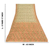 Sanskriti Vintage Peach Sarees Pure Silk Hand Beaded Woven Premium Sari Fabric
