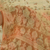 Sanskriti Vintage Peach Sarees Pure Silk Hand Beaded Woven Premium Sari Fabric