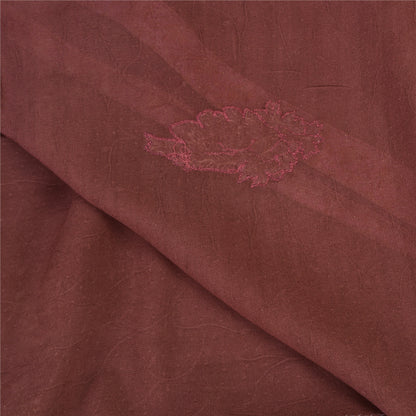 Sanskriti Vintage Purple Sarees Pure Georgette Hand Bead Thread Zari Fabric Sari