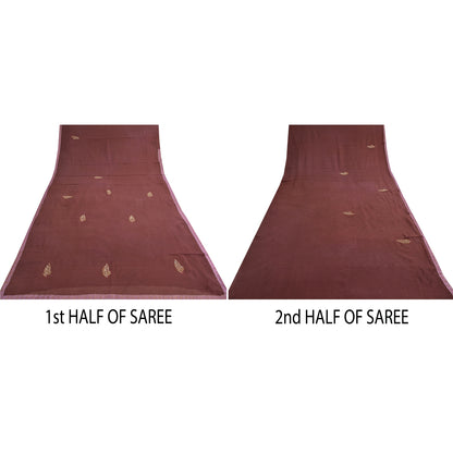 Sanskriti Vintage Purple Sarees Pure Georgette Hand Bead Thread Zari Fabric Sari