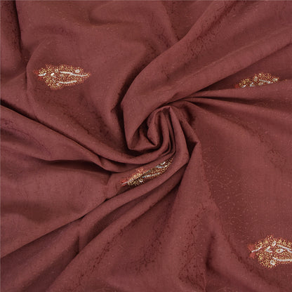 Sanskriti Vintage Purple Sarees Pure Georgette Hand Bead Thread Zari Fabric Sari