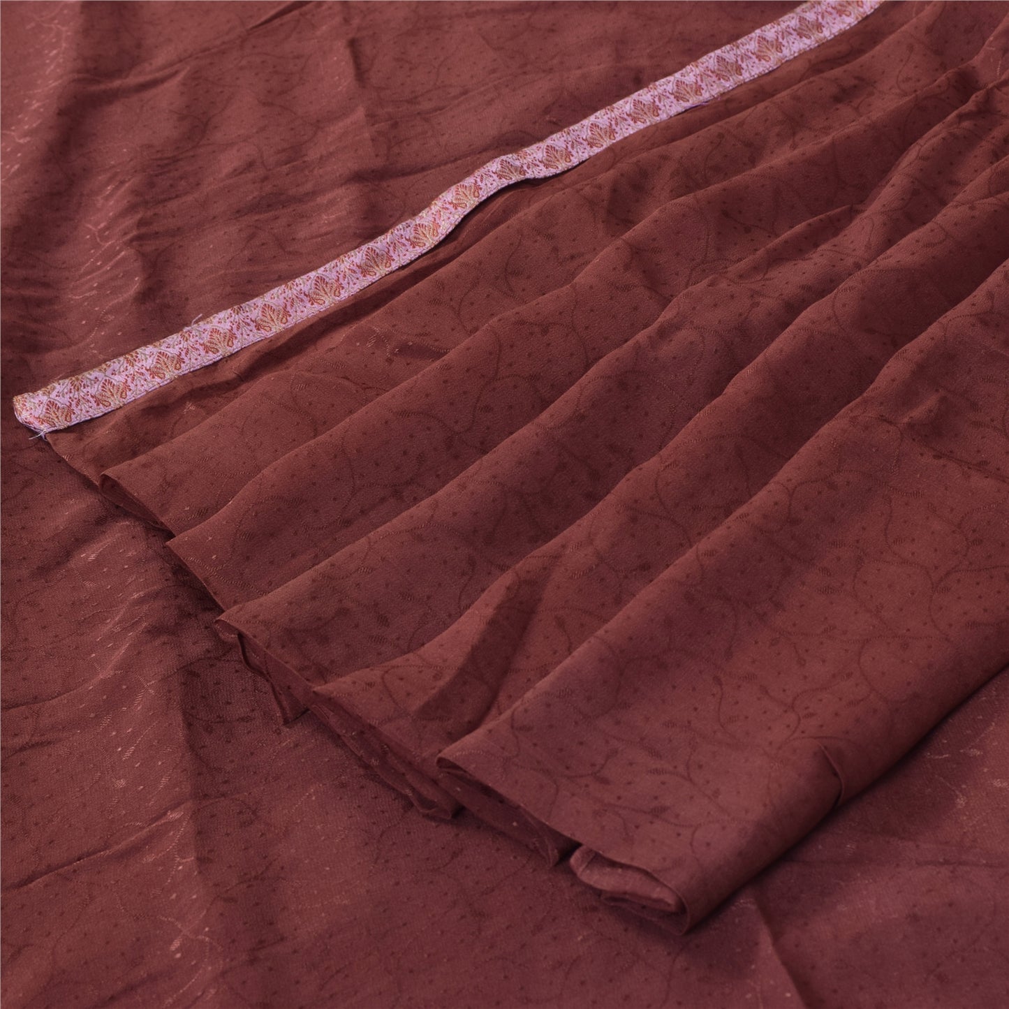 Sanskriti Vintage Purple Sarees Pure Georgette Hand Bead Thread Zari Fabric Sari