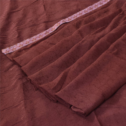 Sanskriti Vintage Purple Sarees Pure Georgette Hand Bead Thread Zari Fabric Sari