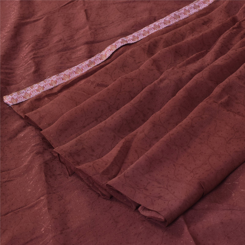 Sanskriti Vintage Purple Sarees Pure Georgette Hand Bead Thread Zari Fabric Sari