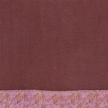Sanskriti Vintage Purple Sarees Pure Georgette Hand Bead Thread Zari Fabric Sari