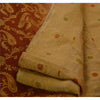 Sanskriti Vintage Sarees 100% Pure Silk Brown Woven Craft 5 Yard Fabric Sari