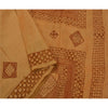 Sanskriti Vintage Brown Sarees 100% Pure Silk Hand Embroidered Craft Fabric Sari