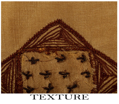 Sanskriti Vintage Hand Embroidered 100% Pure Silk Saree Beige Sari Craft Fabric