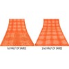 Sanskriti Vintage Orange Sarees Pure Silk Hand Beaded Premium Craft Fabric Sari