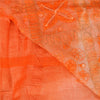 Sanskriti Vintage Orange Sarees Pure Silk Hand Beaded Premium Craft Fabric Sari