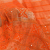 Sanskriti Vintage Orange Sarees Pure Silk Hand Beaded Premium Craft Fabric Sari
