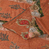 Sanskriti Vintage Antique Vintage Saree Blend Georgette Hand Embroidery Painted Sustainable Fabric Sari