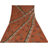Sanskriti Vintage Antique Vintage Saree Blend Georgette Hand Embroidery Painted Sustainable Fabric Sari