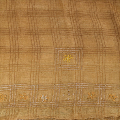 Sanskriti Vintage Indian Sarees Pure Silk Hand Beaded Premium Sari Craft Fabric