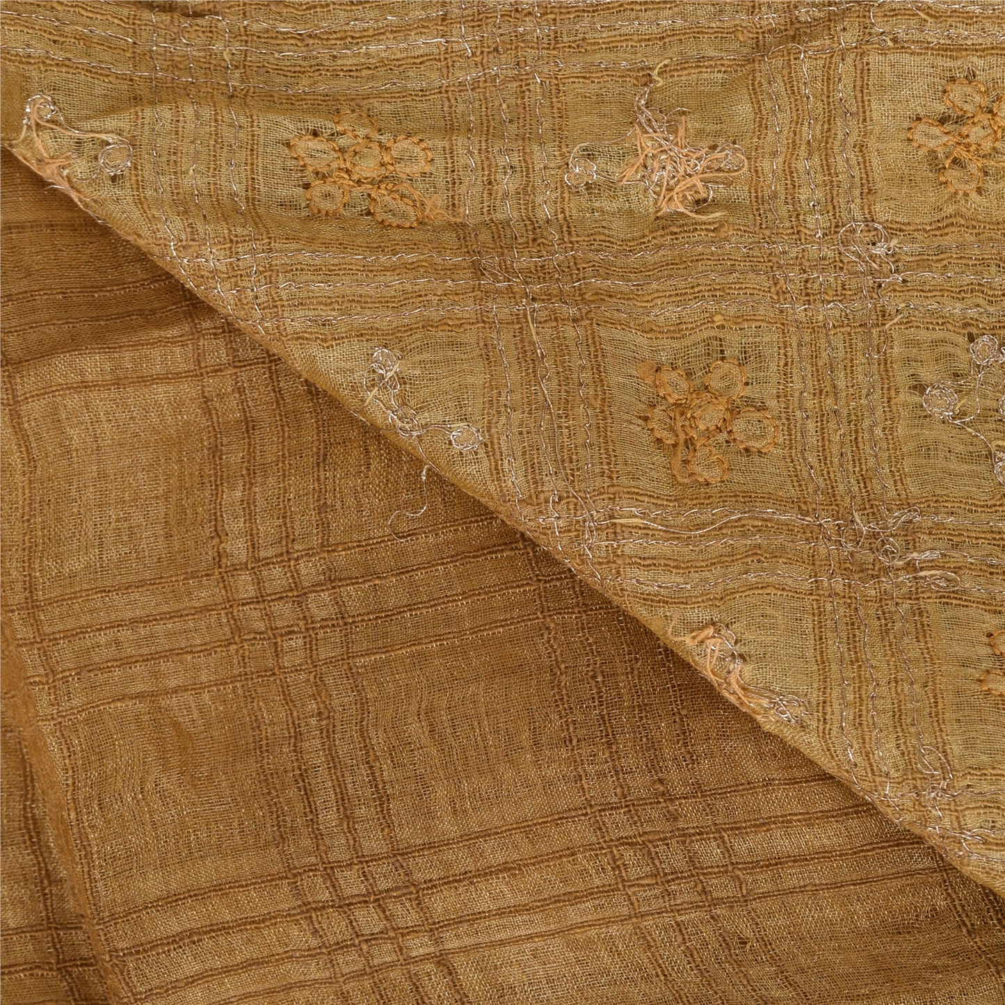 Sanskriti Vintage Indian Sarees Pure Silk Hand Beaded Premium Sari Craft Fabric