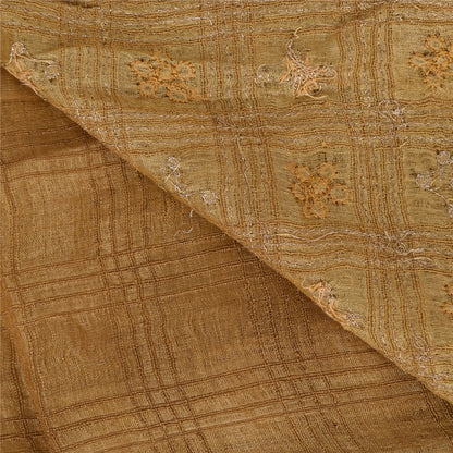 Sanskriti Vintage Indian Sarees Pure Silk Hand Beaded Premium Sari Craft Fabric
