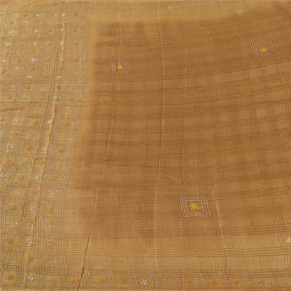 Sanskriti Vintage Indian Sarees Pure Silk Hand Beaded Premium Sari Craft Fabric