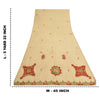 Sanskriti Vintage Cream Sarees Blend Silk Hand Beaded Craft Fabric Premium Sari